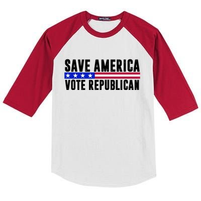 Save America Vote Republican Vintage Kids Colorblock Raglan Jersey