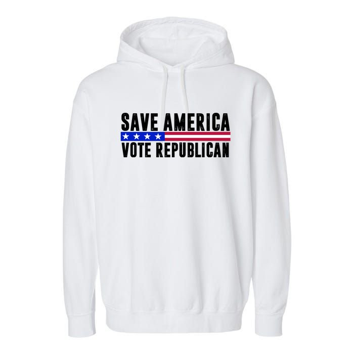 Save America Vote Republican Vintage Garment-Dyed Fleece Hoodie