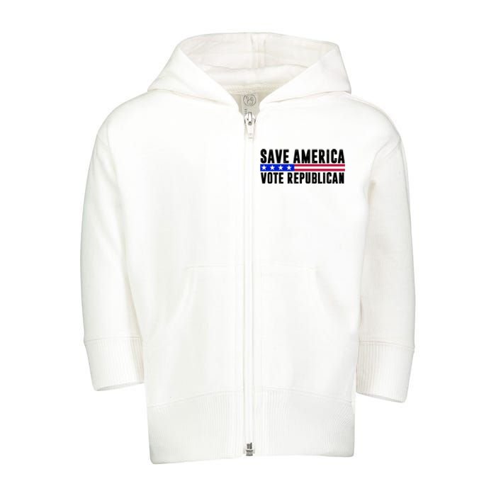 Save America Vote Republican Vintage Toddler Zip Fleece Hoodie