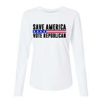 Save America Vote Republican Vintage Womens Cotton Relaxed Long Sleeve T-Shirt