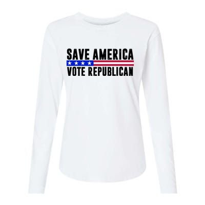 Save America Vote Republican Vintage Womens Cotton Relaxed Long Sleeve T-Shirt