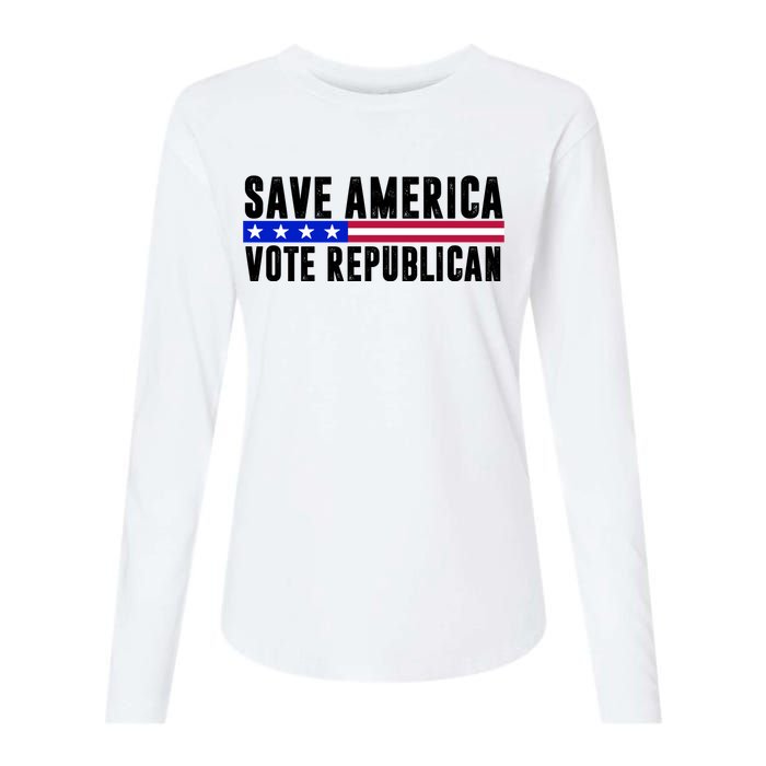 Save America Vote Republican Vintage Womens Cotton Relaxed Long Sleeve T-Shirt