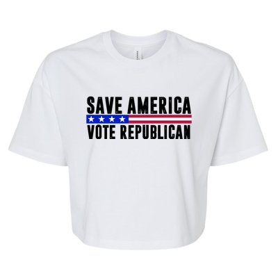 Save America Vote Republican Vintage Bella+Canvas Jersey Crop Tee