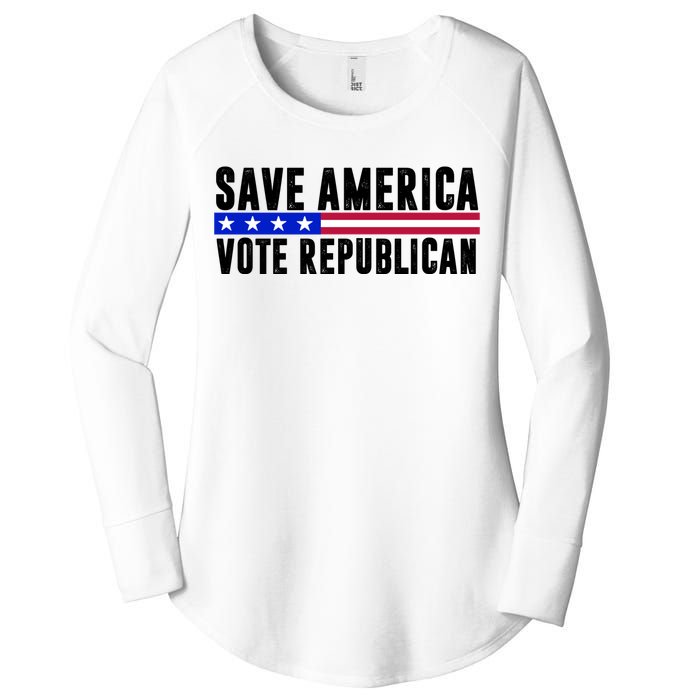 Save America Vote Republican Vintage Women's Perfect Tri Tunic Long Sleeve Shirt