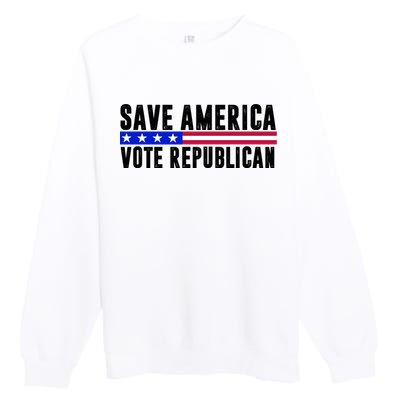 Save America Vote Republican Vintage Premium Crewneck Sweatshirt