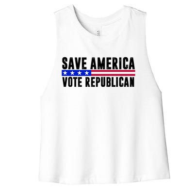 Save America Vote Republican Vintage Women's Racerback Cropped Tank