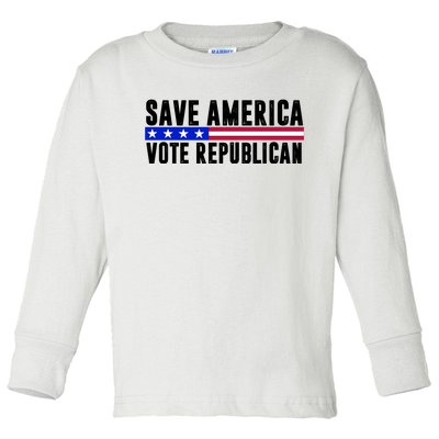 Save America Vote Republican Vintage Toddler Long Sleeve Shirt