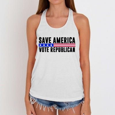 Save America Vote Republican Vintage Women's Knotted Racerback Tank