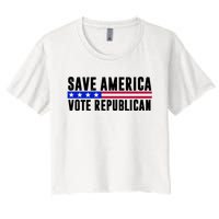 Save America Vote Republican Vintage Women's Crop Top Tee