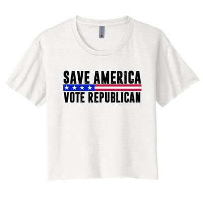 Save America Vote Republican Vintage Women's Crop Top Tee