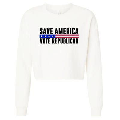 Save America Vote Republican Vintage Cropped Pullover Crew