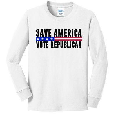 Save America Vote Republican Vintage Kids Long Sleeve Shirt