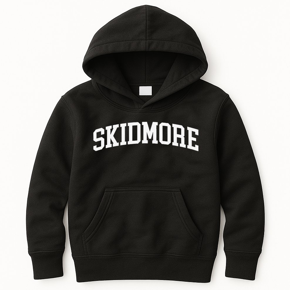 Skidmore Arch Vintage Retro College Athletic Sports Kids Hoodie