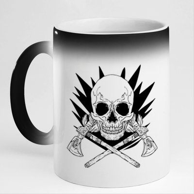 Skull Axe Vintage 11oz Black Color Changing Mug