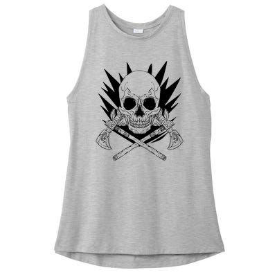 Skull Axe Vintage Ladies PosiCharge Tri-Blend Wicking Tank