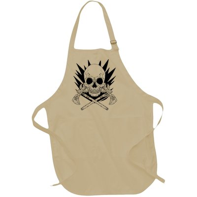 Skull Axe Vintage Full-Length Apron With Pockets