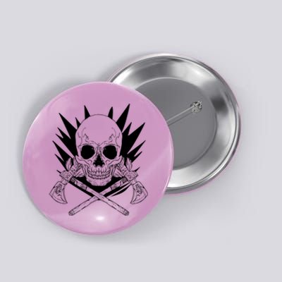 Skull Axe Vintage Button