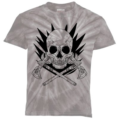 Skull Axe Vintage Kids Tie-Dye T-Shirt