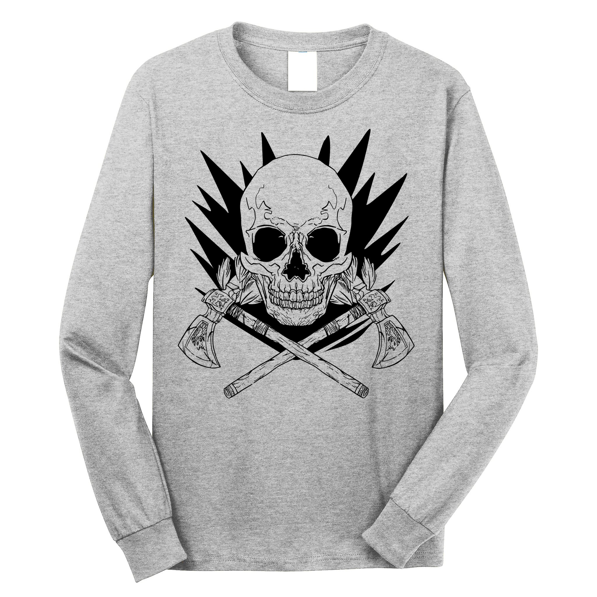 Skull Axe Vintage Long Sleeve Shirt