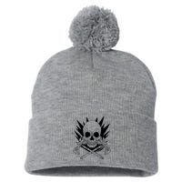 Skull Axe Vintage Pom Pom 12in Knit Beanie