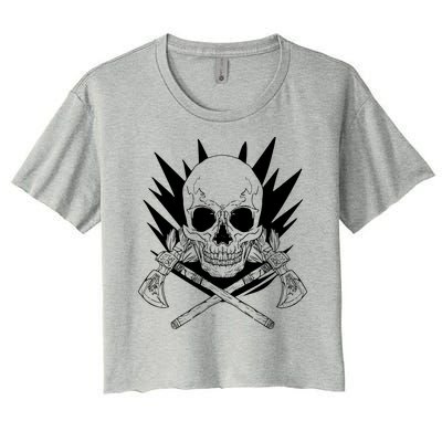 Skull Axe Vintage Women's Crop Top Tee