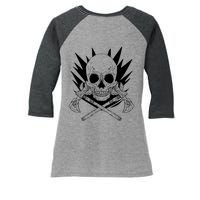 Skull Axe Vintage Women's Tri-Blend 3/4-Sleeve Raglan Shirt