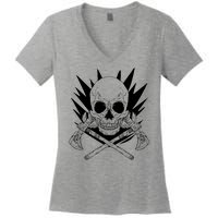 Skull Axe Vintage Women's V-Neck T-Shirt