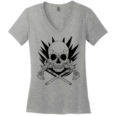 Skull Axe Vintage Women's V-Neck T-Shirt