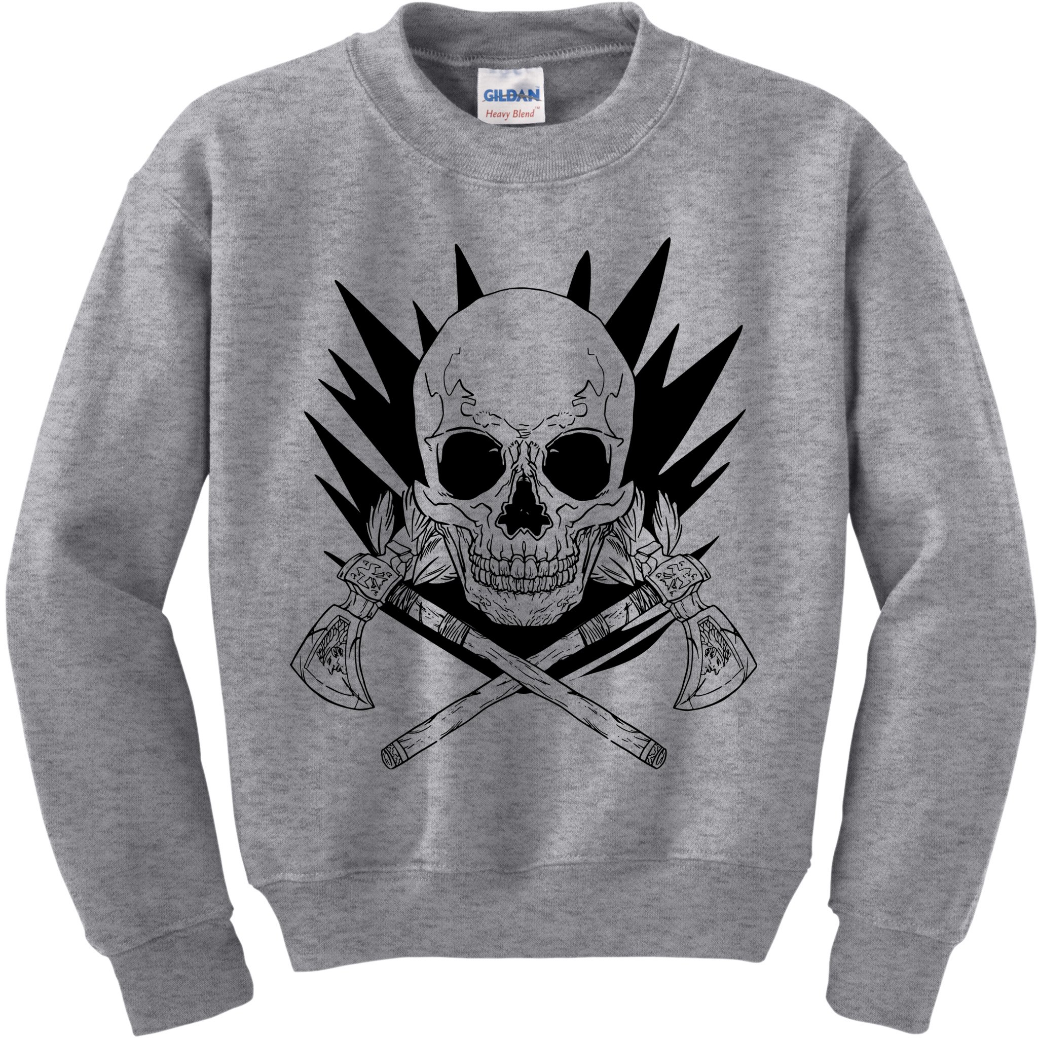 Skull Axe Vintage Kids Sweatshirt