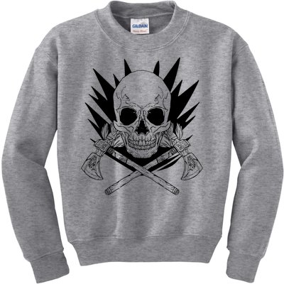 Skull Axe Vintage Kids Sweatshirt