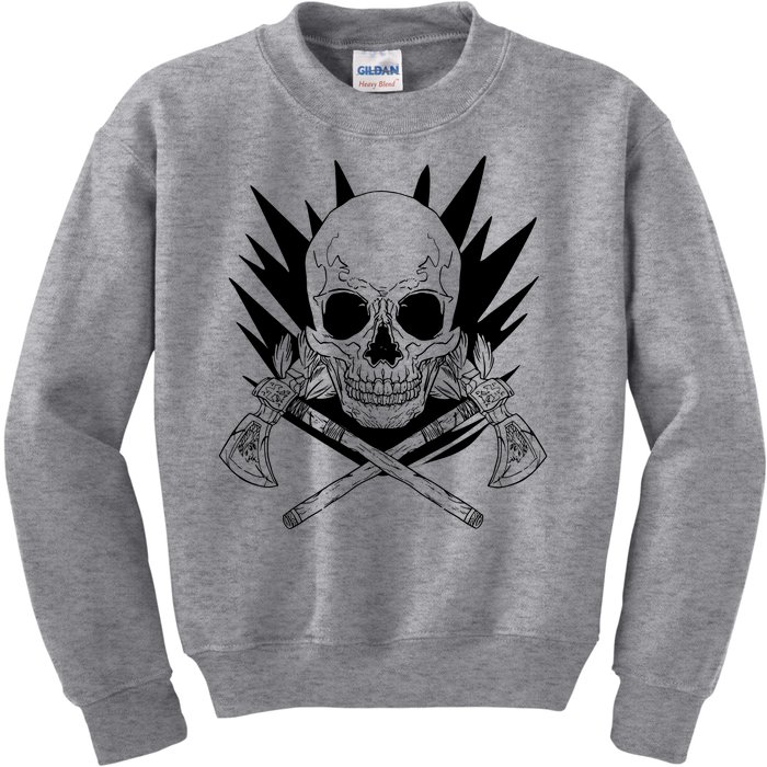 Skull Axe Vintage Kids Sweatshirt