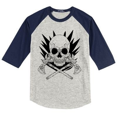 Skull Axe Vintage Kids Colorblock Raglan Jersey