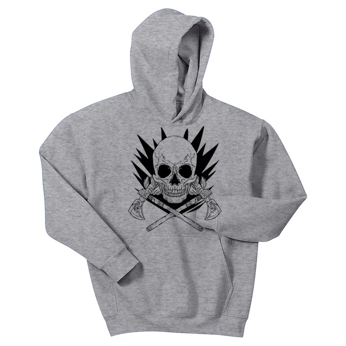 Skull Axe Vintage Kids Hoodie