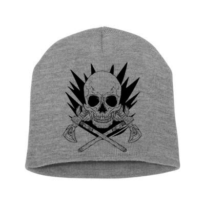 Skull Axe Vintage Short Acrylic Beanie