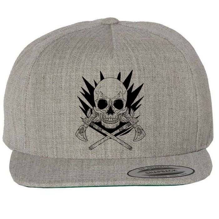 Skull Axe Vintage Wool Snapback Cap