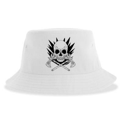 Skull Axe Vintage Sustainable Bucket Hat