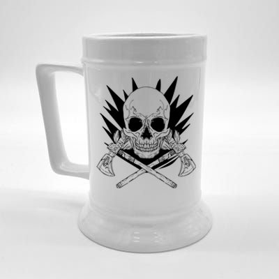 Skull Axe Vintage Beer Stein