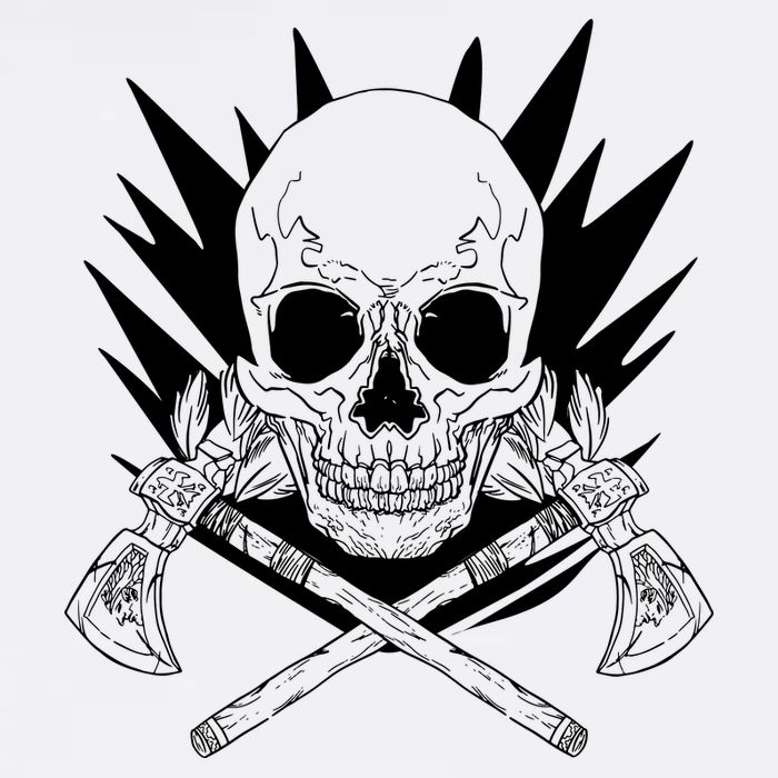 Skull Axe Vintage Bucket Hat