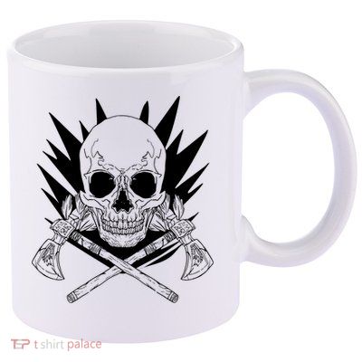 Skull Axe Vintage 11oz C Handle Ceramic Mug