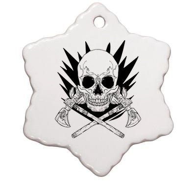 Skull Axe Vintage Ceramic Star Ornament