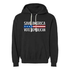 Save America Vote Republican Retro Style Garment-Dyed Fleece Hoodie