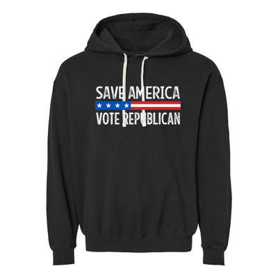 Save America Vote Republican Retro Style Garment-Dyed Fleece Hoodie