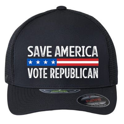 Save America Vote Republican Retro Style Flexfit Unipanel Trucker Cap