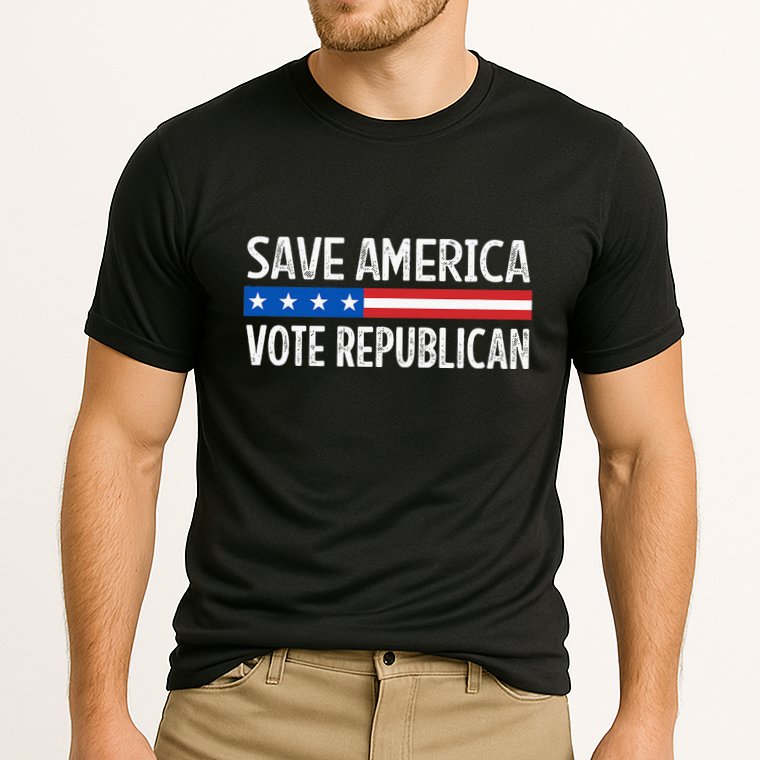 Save America Vote Republican Retro Style Cooling Performance Crew T-Shirt