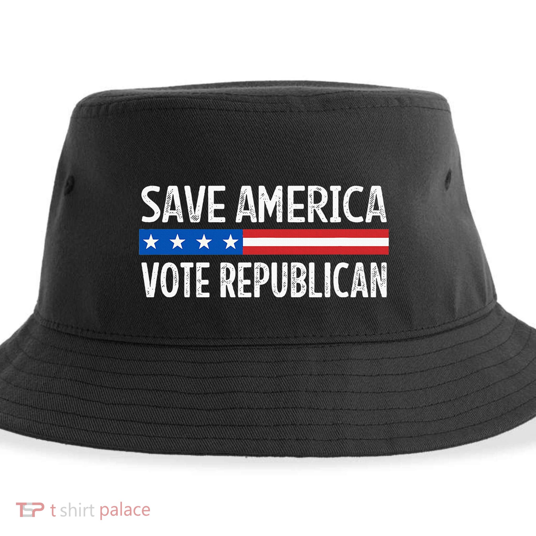 Save America Vote Republican Retro Style Sustainable Bucket Hat