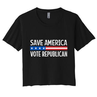 Save America Vote Republican Retro Style Women's Crop Top Tee
