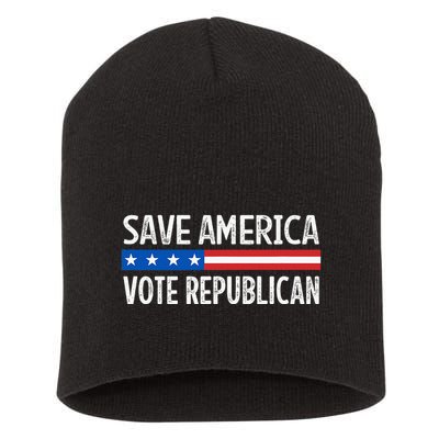 Save America Vote Republican Retro Style Short Acrylic Beanie