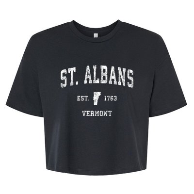 St. Albans Vermont Vt Vintage Athletic Sports Bella+Canvas Jersey Crop Tee