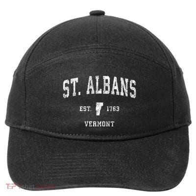 St. Albans Vermont Vt Vintage Athletic Sports 7-Panel Snapback Hat