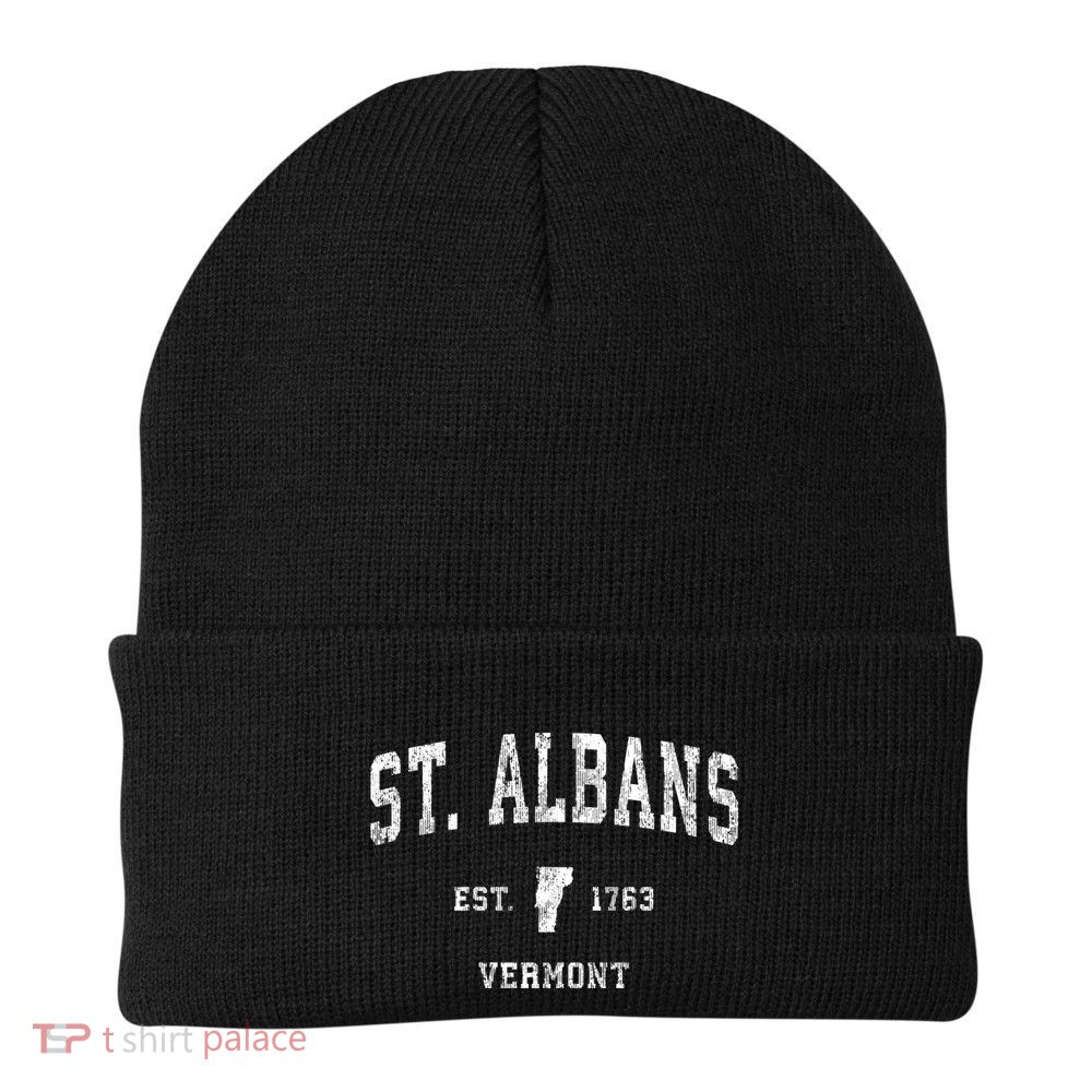 St. Albans Vermont Vt Vintage Athletic Sports Beanie